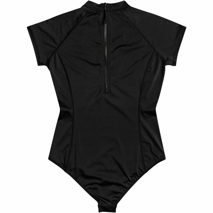2024 Billabong Da Donna Tropic UV50 Costume Da Bagno Intero A Manica Corta EBJX100101 - Black Pebble